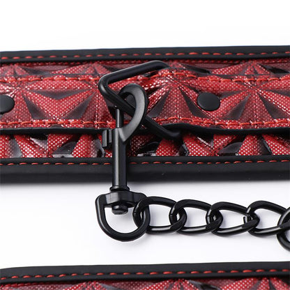 DIAMOND LINE - ADJUSTABLE ANKLE CUFFS DIAMOND VEGAN LEATHER