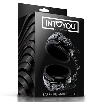 BLACK SAPPHIRE - ADJUSTABLE ANKLE CUFFS SAPPHIRE VEGAN LEATHER