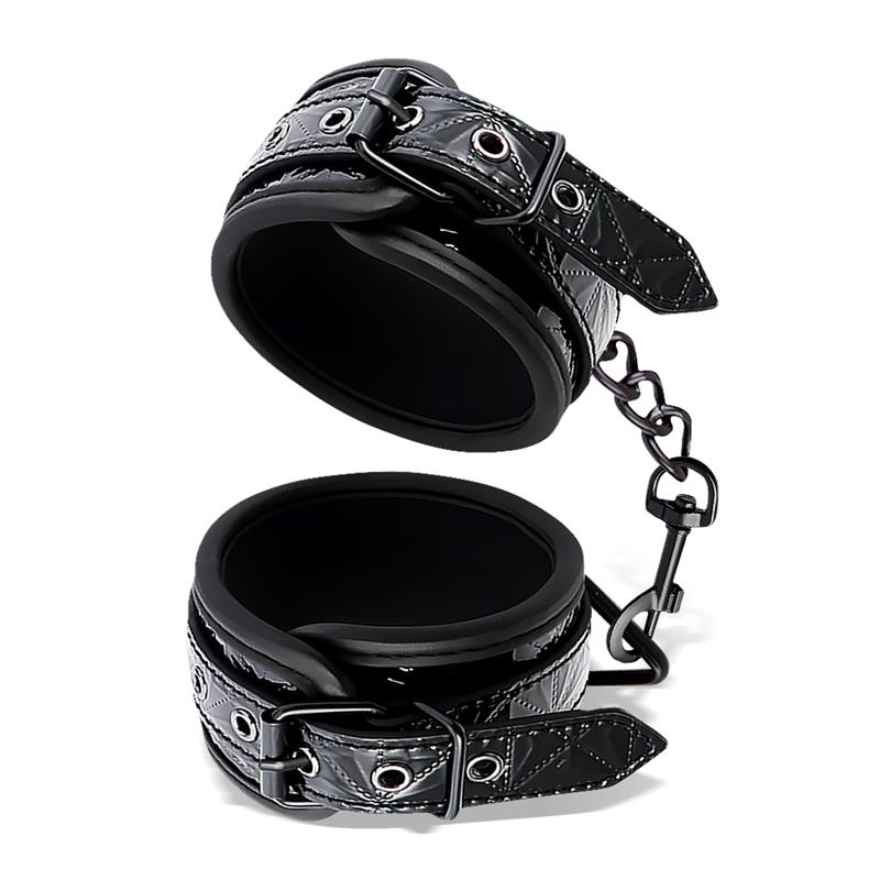 BLACK SAPPHIRE - ADJUSTABLE ANKLE CUFFS SAPPHIRE VEGAN LEATHER