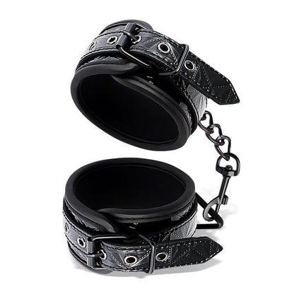 BLACK SAPPHIRE - ADJUSTABLE ANKLE CUFFS SAPPHIRE VEGAN LEATHER