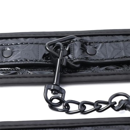 BLACK SAPPHIRE - ADJUSTABLE ANKLE CUFFS SAPPHIRE VEGAN LEATHER