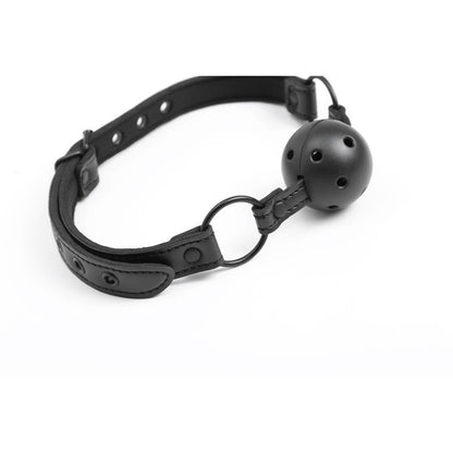INTOYOU BLACK SHADOW - ADJUSTABLE BRRATHABLE BALL GAG VEGAN LEATHER