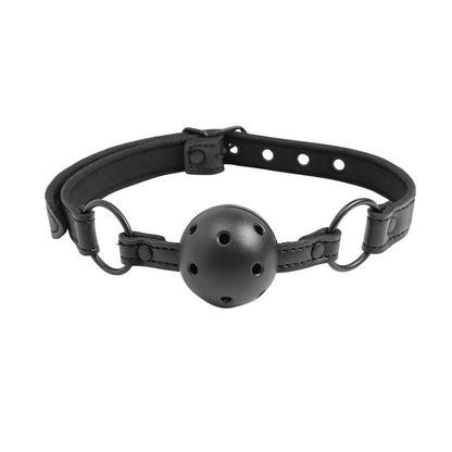 INTOYOU BLACK SHADOW - ADJUSTABLE BRRATHABLE BALL GAG VEGAN LEATHER