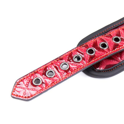DIAMOND LINE - ADJUSTABLE COLLAR WITH LEASH DIAMOND VEGAN LEATHER