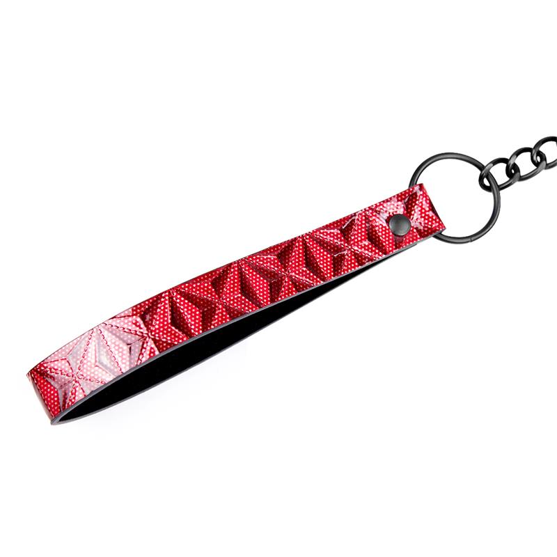 DIAMOND LINE - ADJUSTABLE COLLAR WITH LEASH DIAMOND VEGAN LEATHER