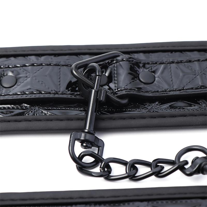 BLACK SAPPHIRE - ADJUSTABLE HANDCUFFS SAPPHIRE VEGAN LEATHER