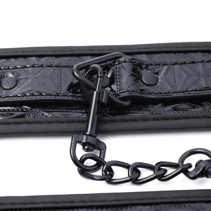 BLACK SAPPHIRE - ADJUSTABLE HANDCUFFS SAPPHIRE VEGAN LEATHER