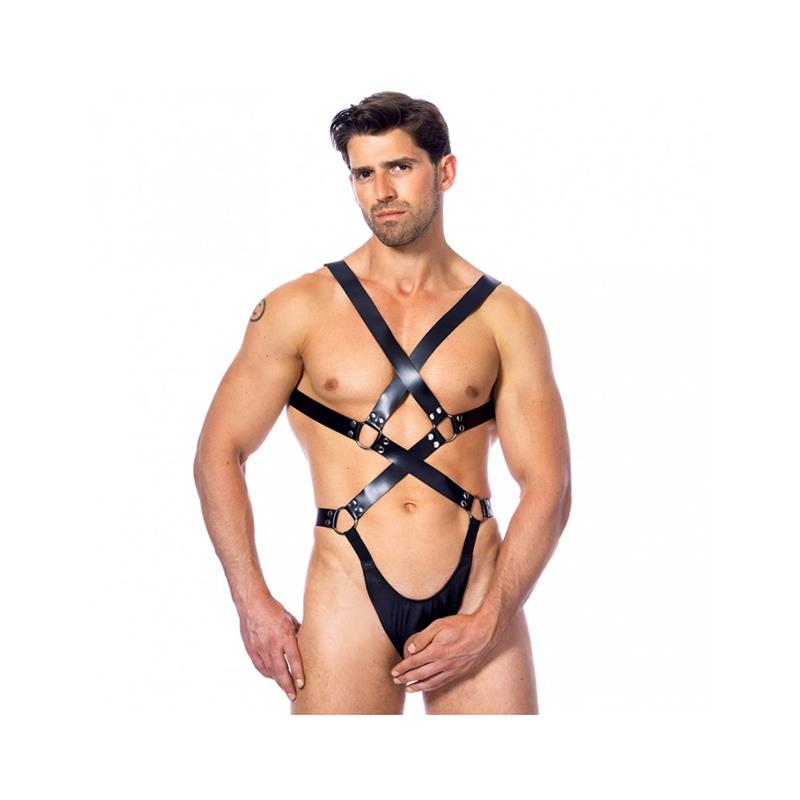 BONDAGE PLAY - ADJUSTABLE LEATHER FULL-BODY HARNESS