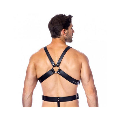 JUEGOS DE BONDAGE: ARNÉS DE CUERO AJUSTABLE CON ANILLAS