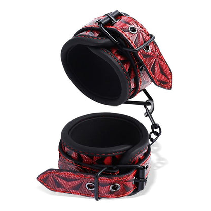DIAMOND LINE - ADJUSTABLE PADDED HANDCUFFS DIAMOND VEGAN LEATHER