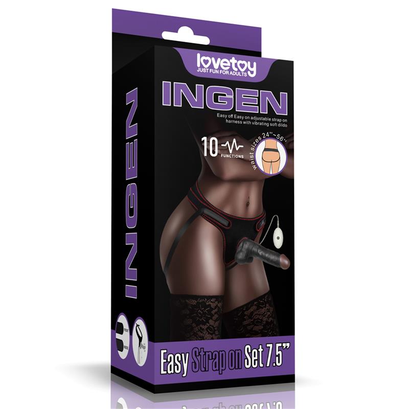 LOVETOY - ADJUSTABLE STRAP ON WITH DILDO 10 FUNCTIONS 7.5