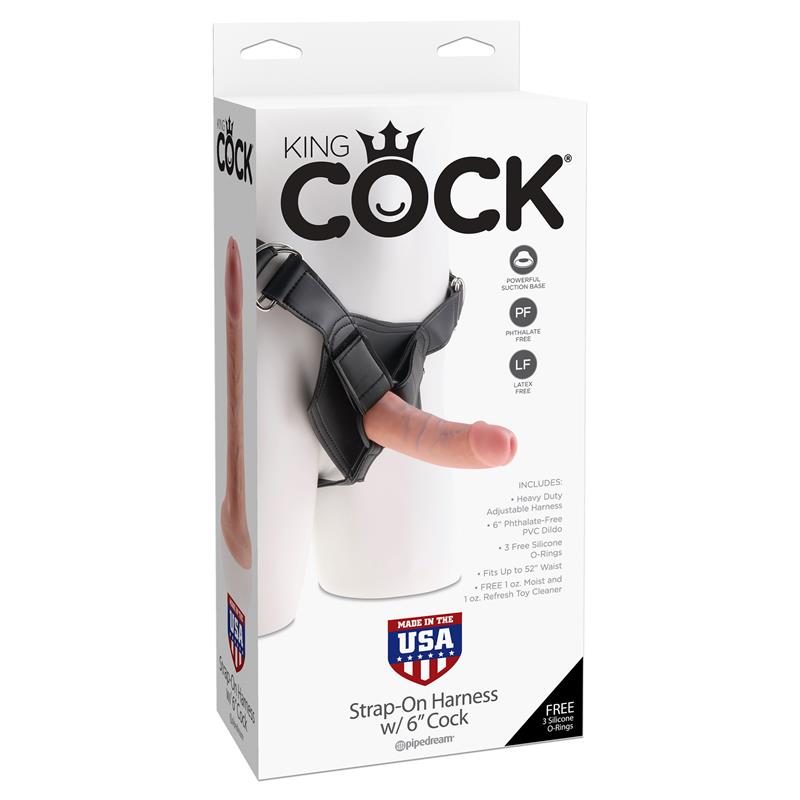 KING COCK - ADJUSTABLE STRAP-ON WITH DILDO 6 - FLESH