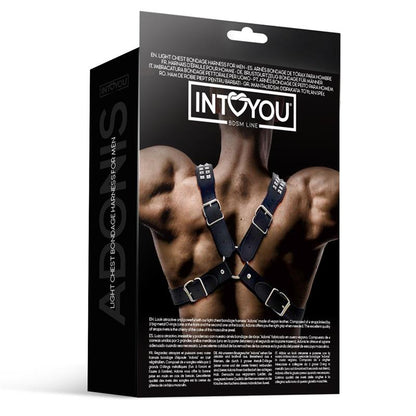 GAMME BDSM INTOYOU - HARNAIS DE TORSE ADONIS POUR HOMME EN CUIR VÉGAN