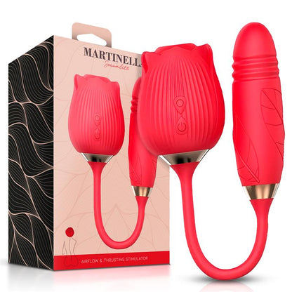 MARTINELLA - AIRFLOW ROSE AND THRUSTING STIMULATOR EGG USB
