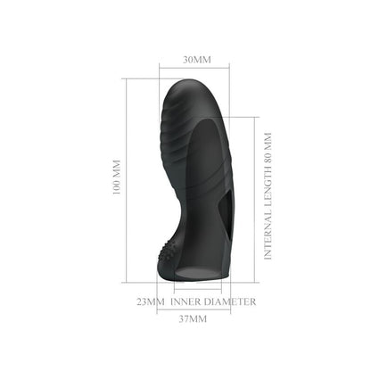 PRETTY LOVE - ALAN SILICONE FINGER VIBRATOR BLACK