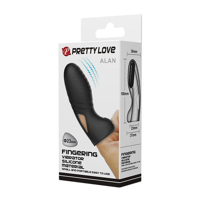PRETTY LOVE - ALAN SILICONE FINGER VIBRATOR BLACK