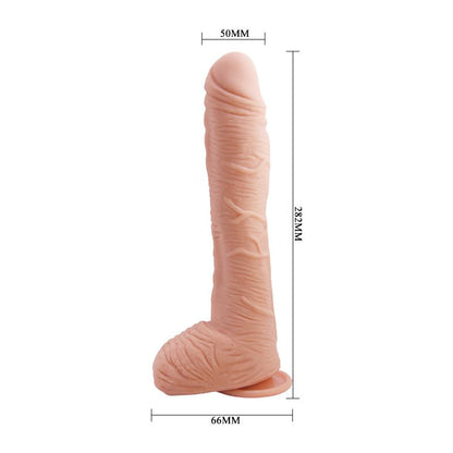 BAILE - ALEX CURVED DILDO WITH TESTICLES G-SPOT SUCTION CUP FLESH