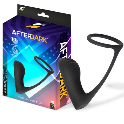 AFTERDARK - AMMOLITE VIBRATING ANAL PLUG WITH TESTICLE RING