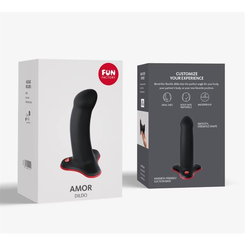 FUN FACTORY - AMOR DILDO BLACK/RED