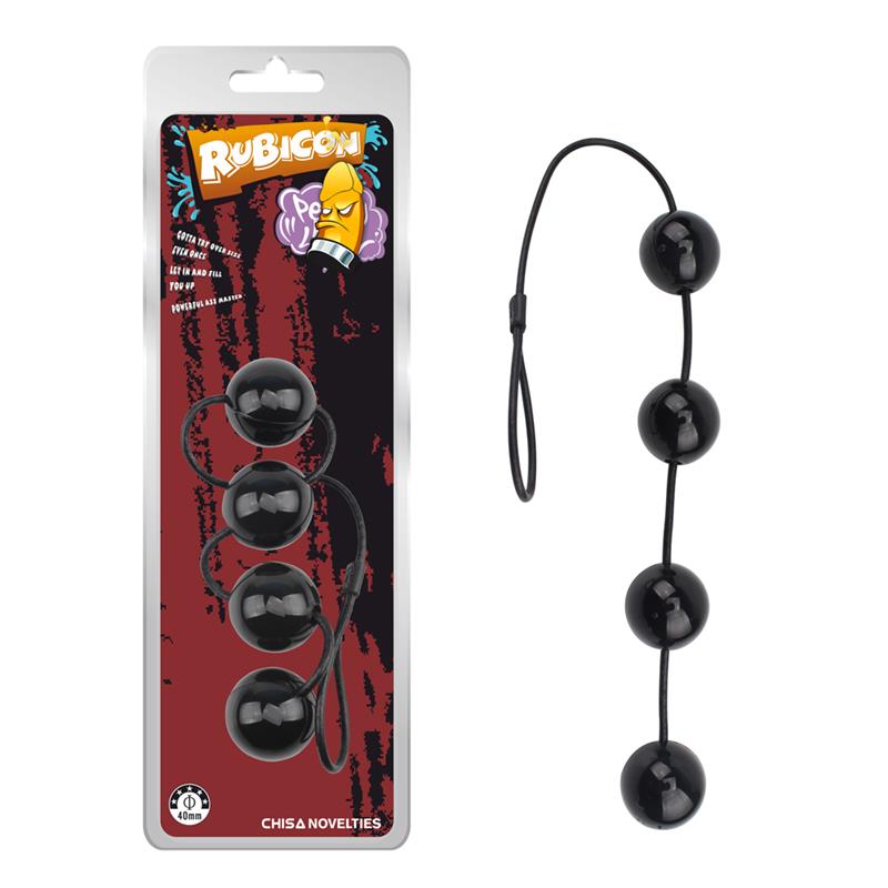 CHISA - ANAL AND VAGINAL BALLS 55 X 4 CM BLACK