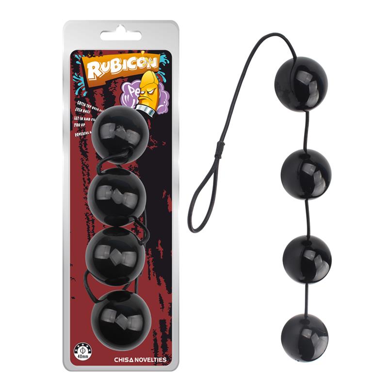 CHISA - ANAL AND VAGINAL BALLS 65 X 6 CM BLACK