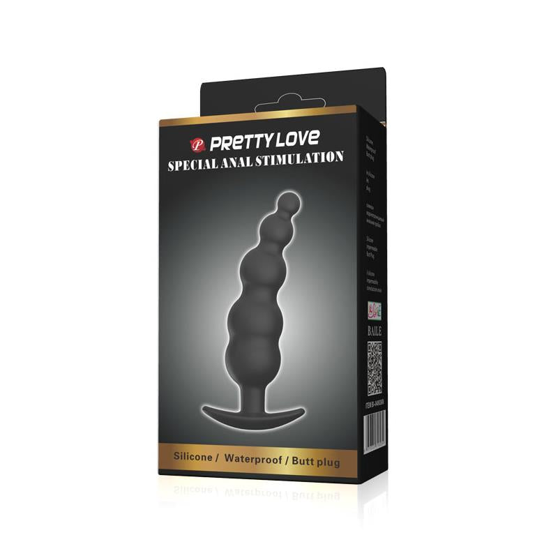 PRETTYLOVE - ANAL BUBBLE PLUG BLACK SILICONE