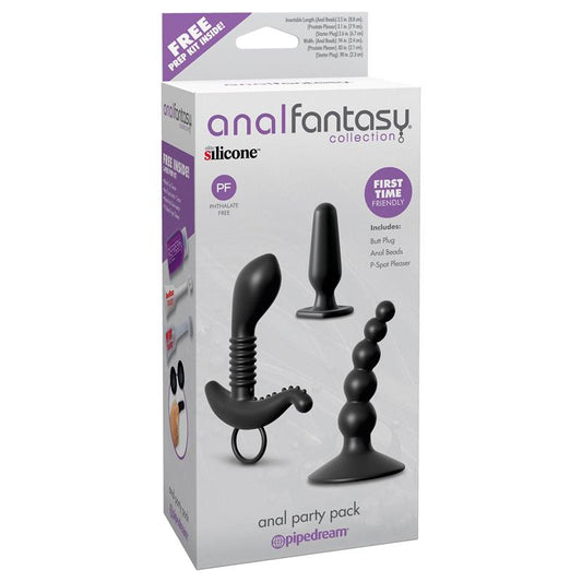ANAL FANTASY COLLECT. - ANAL PARTY 3PCS PACK BLACK