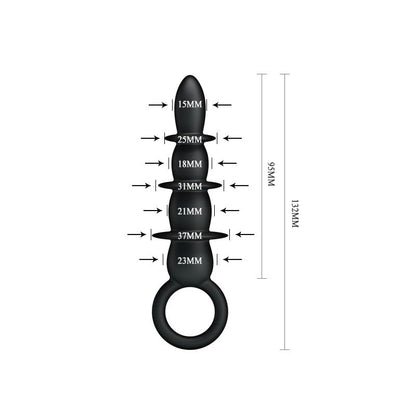 PRETTYLOVE - ANAL PLUG 3 AREAS BLACK