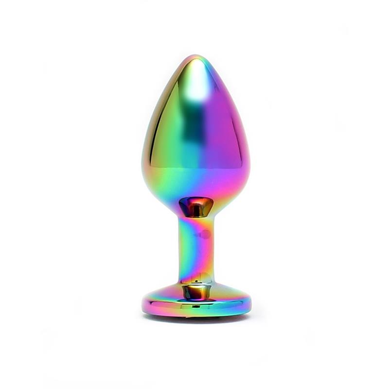 BONDAGE PLAY - ANAL PLUG AND JEWEL IN RAINBOW COLORS PLUG RAINBOW