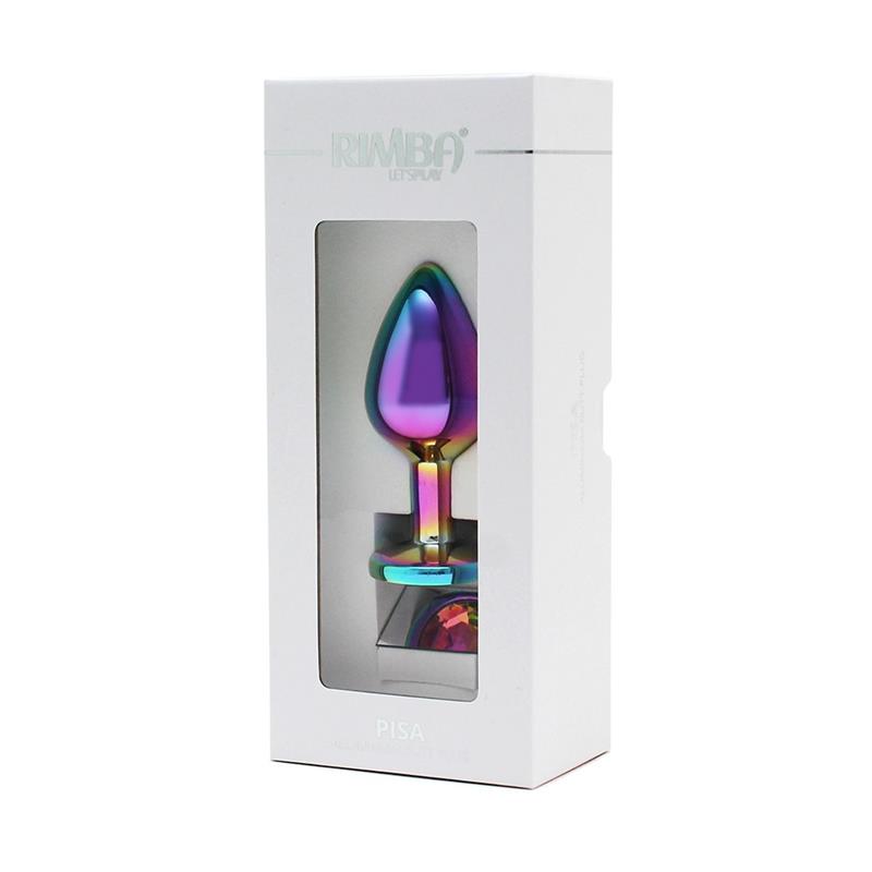 BONDAGE PLAY - ANAL PLUG AND JEWEL IN RAINBOW COLORS PLUG RAINBOW
