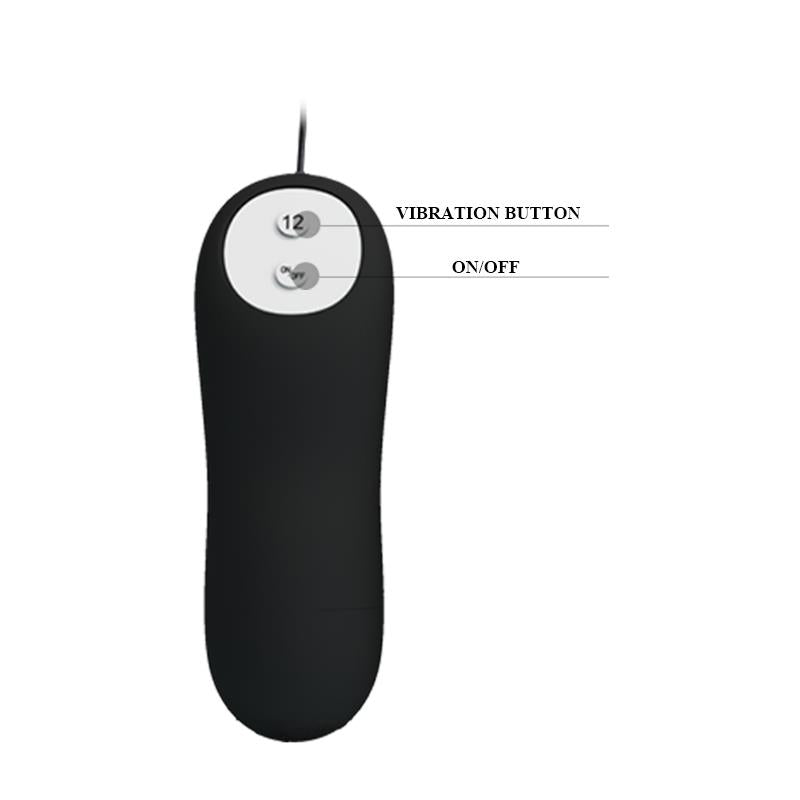 PRETTYLOVE - ANAL PLUG BLACK ANCHOR WITH REMOTE CONTROL