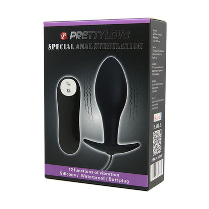 PRETTYLOVE - ANAL PLUG BLACK ANCHOR WITH REMOTE CONTROL