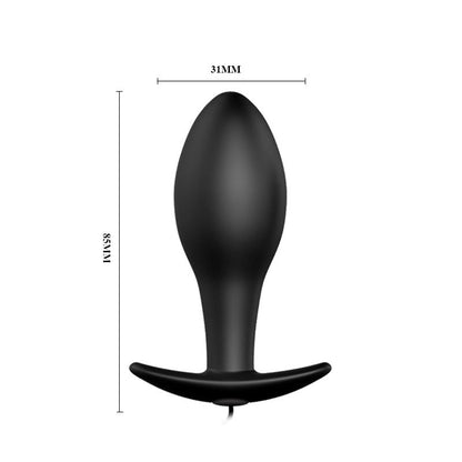 PRETTYLOVE - ANAL PLUG BLACK ANCHOR WITH REMOTE CONTROL