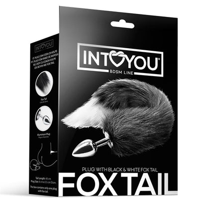INTOYOU BDSM LINE - ANAL PLUG BLACK AND WHITE FOXY TAIL