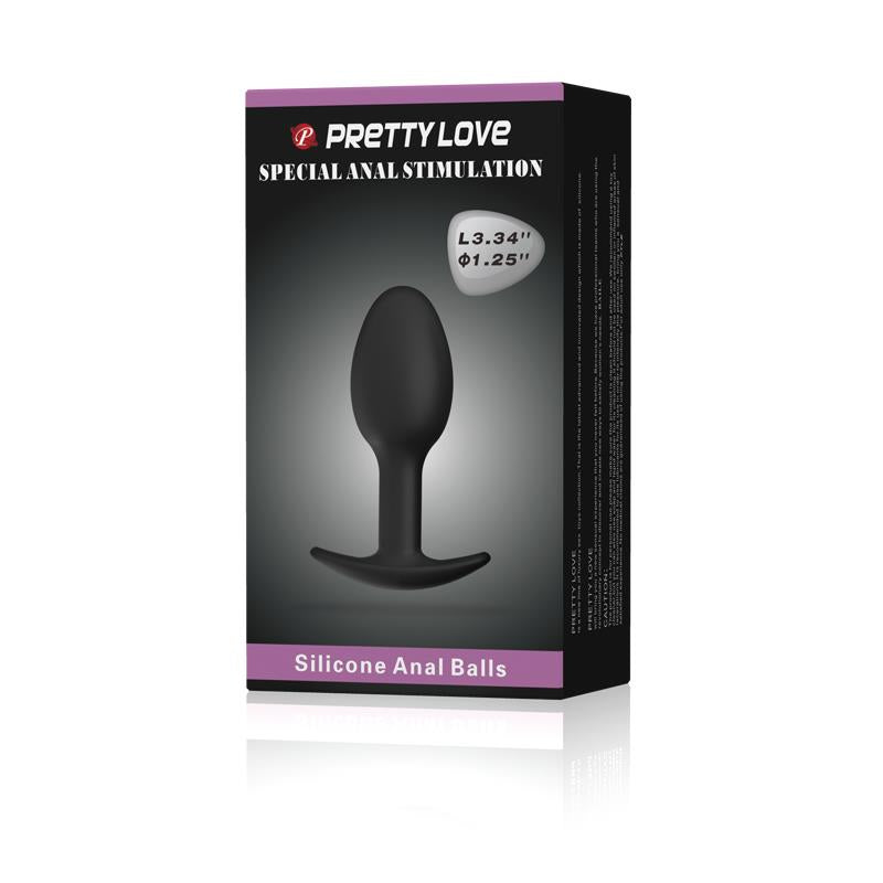 PRETTYLOVE - ANAL PLUG BLACK WITH BALL