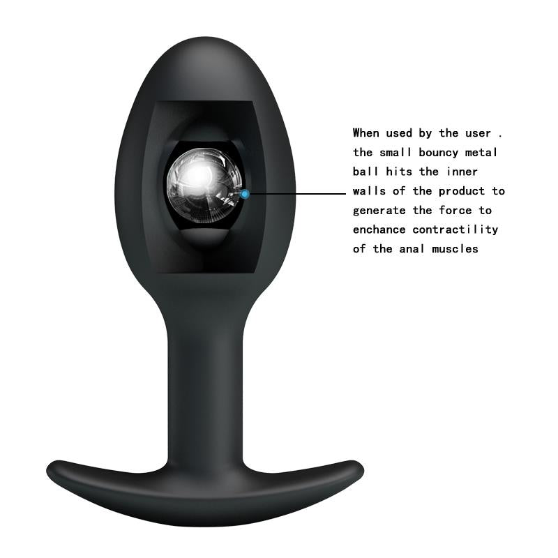 PRETTYLOVE - ANAL PLUG BLACK WITH BALL