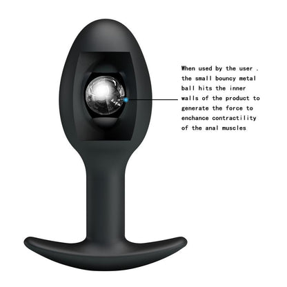 PRETTYLOVE - ANAL PLUG BLACK WITH BALL