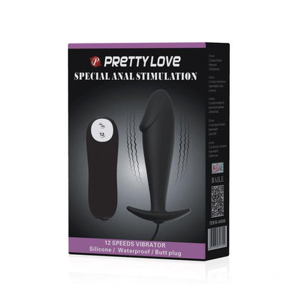 PRETTYLOVE - ANAL PLUG BLACK WITH REMOTE CONTROL