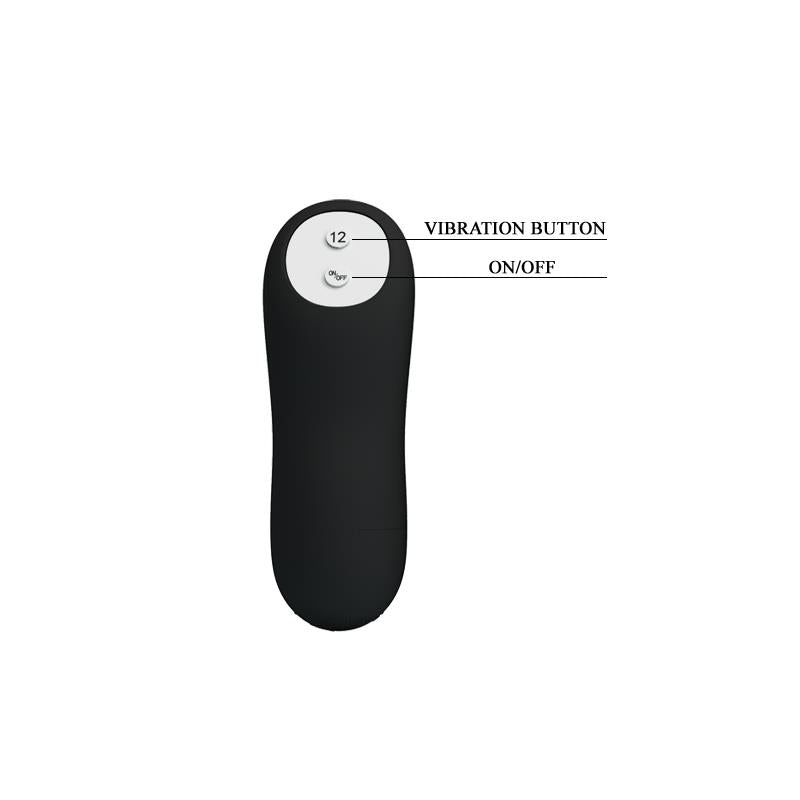 PRETTYLOVE - ANAL PLUG BLACK WITH REMOTE CONTROL
