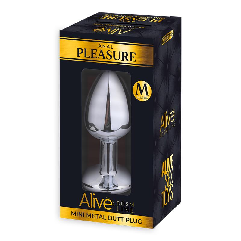 ALIVE - ANAL PLUG WITH BLACK JEWEL SIZE M