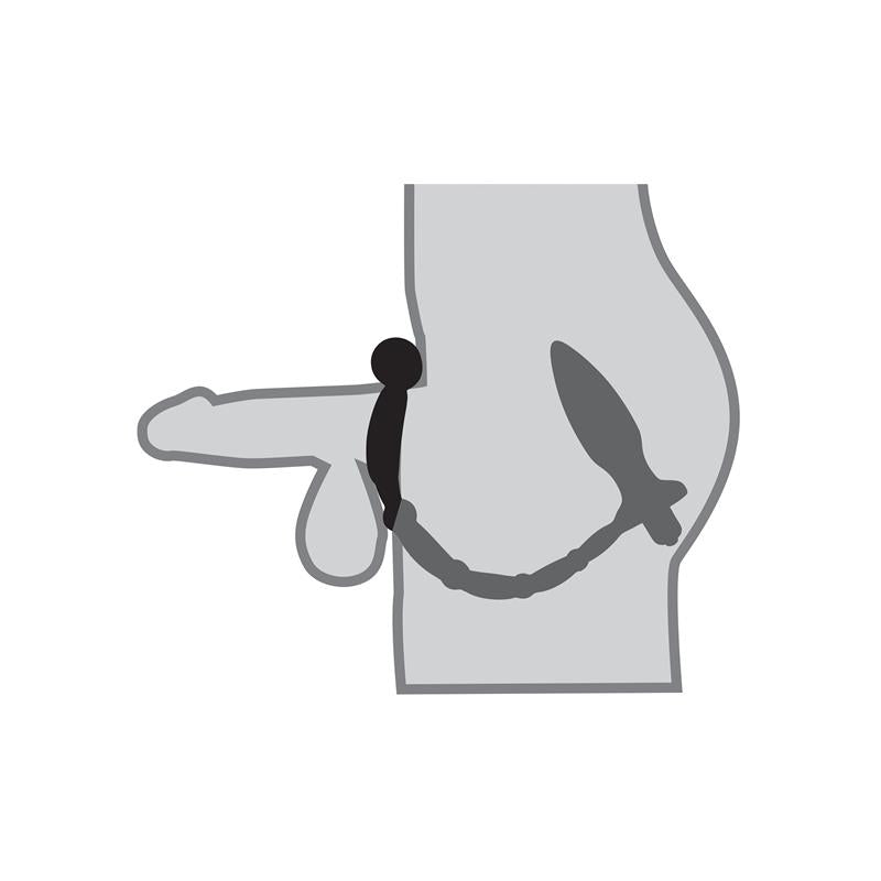 ANAL FANTASY COLLECT. - ANAL PLUG WITH CHAIN AND VIBRATION ASS-KICKER BLACK