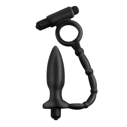 ANAL FANTASY COLLECT. - ANAL PLUG WITH CHAIN AND VIBRATION ASS-KICKER BLACK