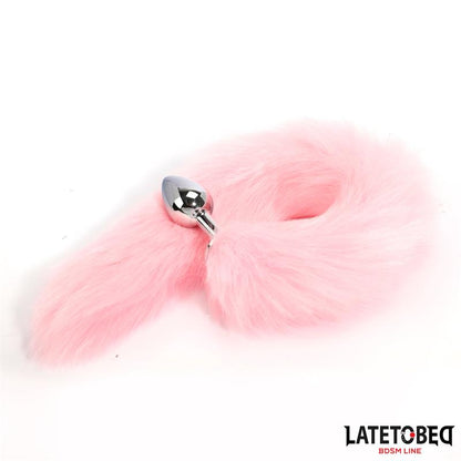 LATETOBED BDSM LINE - ANAL PLUG WITH FOX TAIL PINK 40 CM