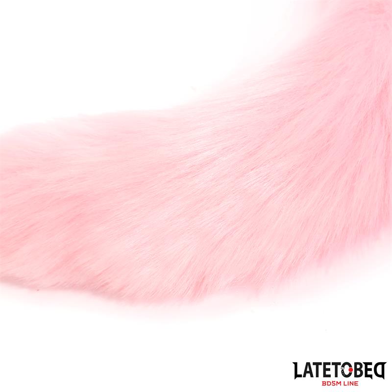 LATETOBED BDSM LINE - ANAL PLUG WITH FOX TAIL PINK 40 CM