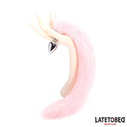 LATETOBED BDSM LINE - ANAL PLUG WITH FOX TAIL PINK 40 CM