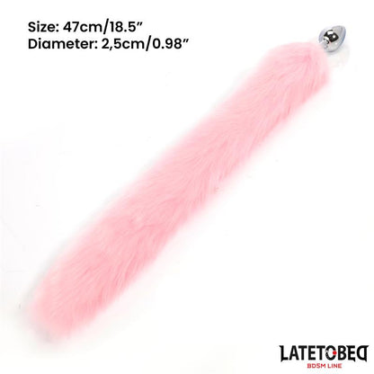 LATETOBED BDSM LINE - ANAL PLUG WITH FOX TAIL PINK 40 CM