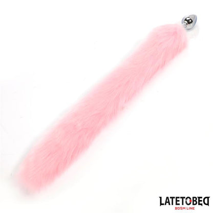 LATETOBED BDSM LINE - ANAL PLUG WITH FOX TAIL PINK 40 CM