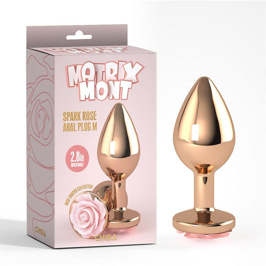 CHISA - ANAL PLUG WITH ROSE JEWEL COLOR ROSE SIZE M