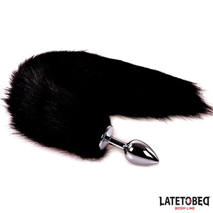 LATETOBED BDSM LINE - ANAL PLUG WITH TAIL BLACK 40 CM