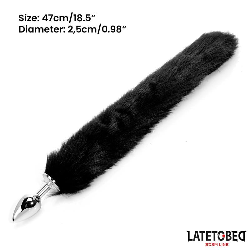 LATETOBED BDSM LINE - ANAL PLUG WITH TAIL BLACK 40 CM